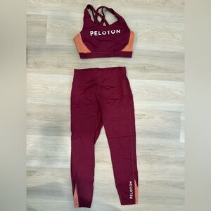 Peloton Maroon and Peach Workout Set